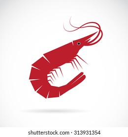 Vector image of an shrimp design on white background