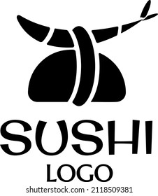 vector image shrimp sushi logo template. minimalistic design black silhouette. sushi icon. illustration isolated vector sign symbol. Japanese traditional cuisine, tasty food sign. asian sushi bar 