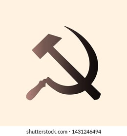 Vector image of a sickle and hammer. Communist symbol