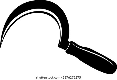 Vector image of a sickle, made in two colors - black and white.