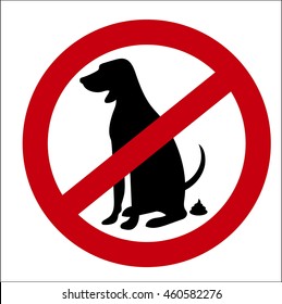 vector image sign of the ban on pooping dogs