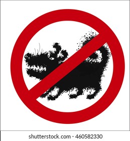 vector image sign of the ban vicious dogs