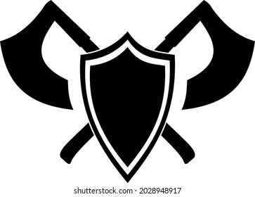
imagen vectorial del signo de los ejes cruzados en un escudo