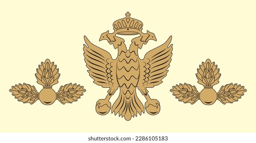 Vector image of a sign, emblem, logo in the shape of an eagle, symbol, coat of arms
