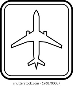 Vector image sign flying aircraft