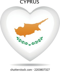 Corazón de señal de imagen de vector con bandera de Chipre