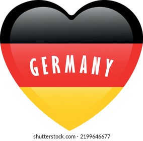 Vector image sign heart with Germany flag