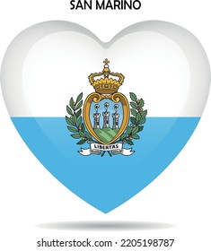 Vector image sign heart with San Marino flag