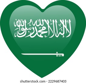 Vektorbild-Schild-Herz mit Saudi-Arabien-Flagge