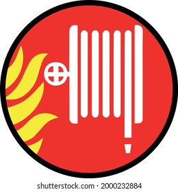 vector image of the sign here is the tank for fire extinguishing