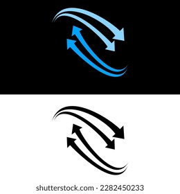 Vector image of sign logo on black and white background, top view
suitable for business and company logos.