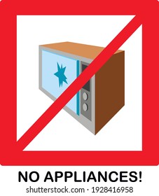Vector image sign No Appliances!