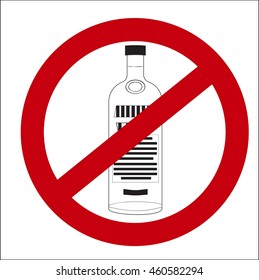 vector image sign of the prohibition of alcohol
