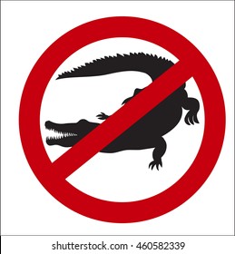 vector image sign of the prohibition of crocodiles