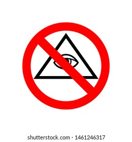 vector image of the sign of the prohibition of masonic symbol