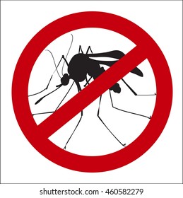 vector image sign of the prohibition of mosquitoes