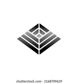 A vector is an image sign of a pyramid, in the center of which is a square-shaped hole.