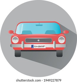 Señal de imagen del vector coche rojo