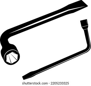 vector image (sign, symbol) of a  wheel wrench