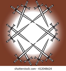 vector image of signs of swords