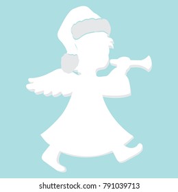 Vector image of silhouette angel