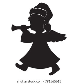 Vector image of a silhouette of an angel
