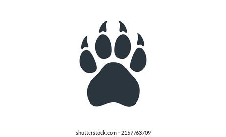Vector image of the silhouette of an animal paw