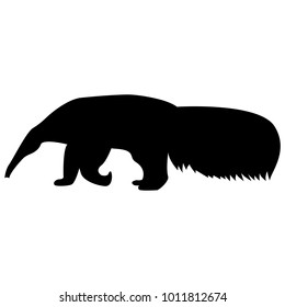 Vector image of a silhouette of a ant-eater on a white background