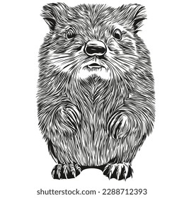 Imagen vectorial de la silueta de un castor sobre un fondo blanco, castores
