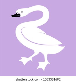 Vector image of a silhouette of a bird swan