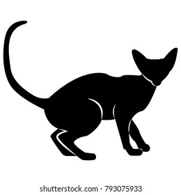 Vector image of a silhouette of a cat on a white background