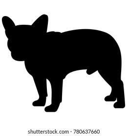 Vector image of a silhouette of a dog breeds a French bulldog on a white background