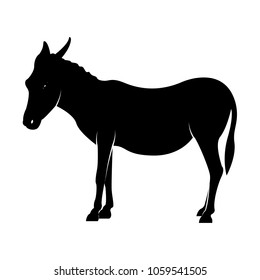 Vector image of silhouette of donkey