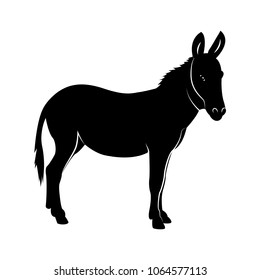 Set Donkeys Silhouettes Vector Isolated On Stock Vector (Royalty Free ...