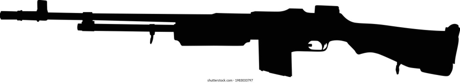 Vector image silhouette of elephant rifle symbol illustration isolated on white background