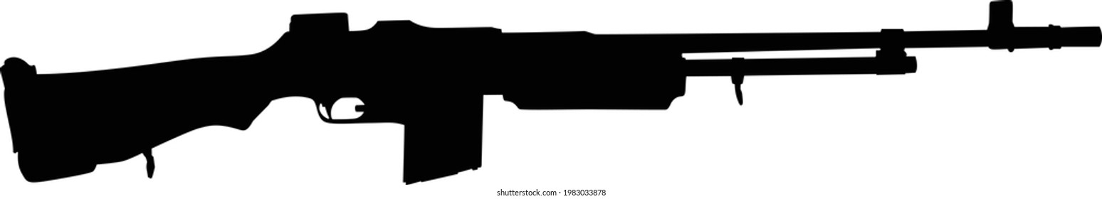 Silueta de imagen vectorial de la ilustración del símbolo del rifle elefante aislada en fondo blanco