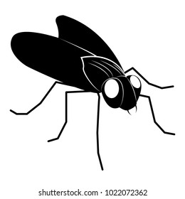 Vector image of a silhouette of flies on a white background