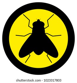 Vector image of a silhouette of flies on a white background
