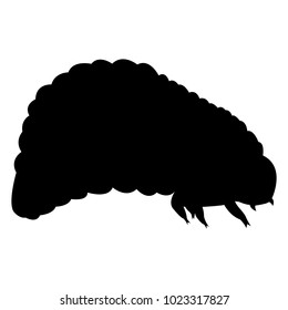 Vector image of the silhouette of the fork of the Colorado red beetle on a white background
