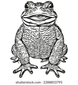 Vector image silhouette frog white background  toad
