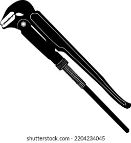 Vector image of a silhouette of a gas wrench (adjustable)