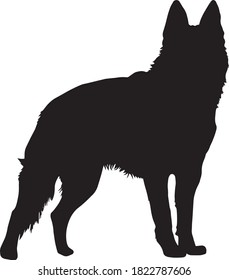 Vector image of the silhouette of german shepherd