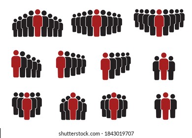 Vector Image Silhouette Group People Leader Stock Vector (Royalty Free ...