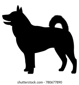 Vector image of a silhouette of the hawker breed dog on a white background