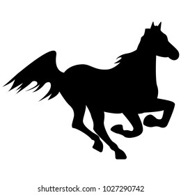 Vector image of a silhouette of a horse that jumps