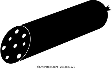 Imagen vectorial (silueta, icono) de un producto alimenticio - salchicha (cortado)