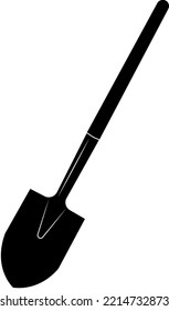 vector image (silhouette, icon) of a hand tool - a shovel for the garden