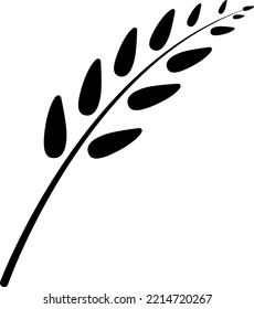 Vektorbild (Silhouette, Symbol) einer Pflanze oder eines Ohrs mit Korn