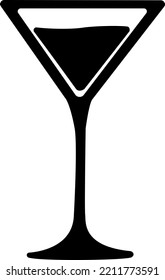 Vector image (silhouette, icon) of a martini glass