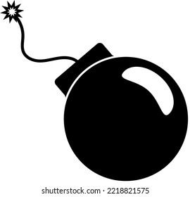 Vektorbild (Silhouette, Ikone) einer alten Bombe mit scharfem Verschluss